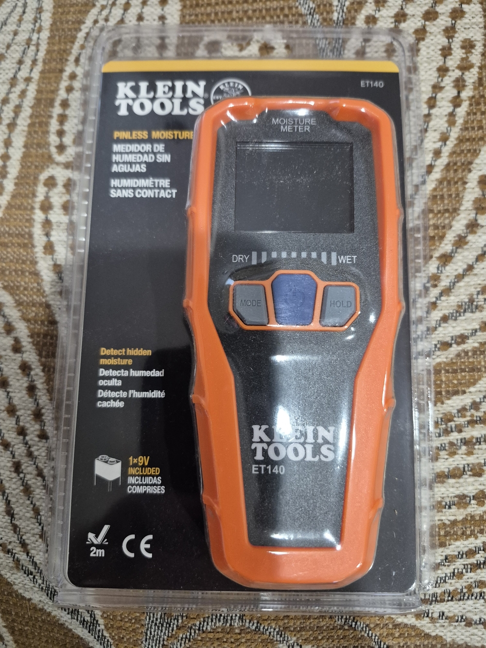 Klein Tools ET140 Orange Pinless Moisture Meter